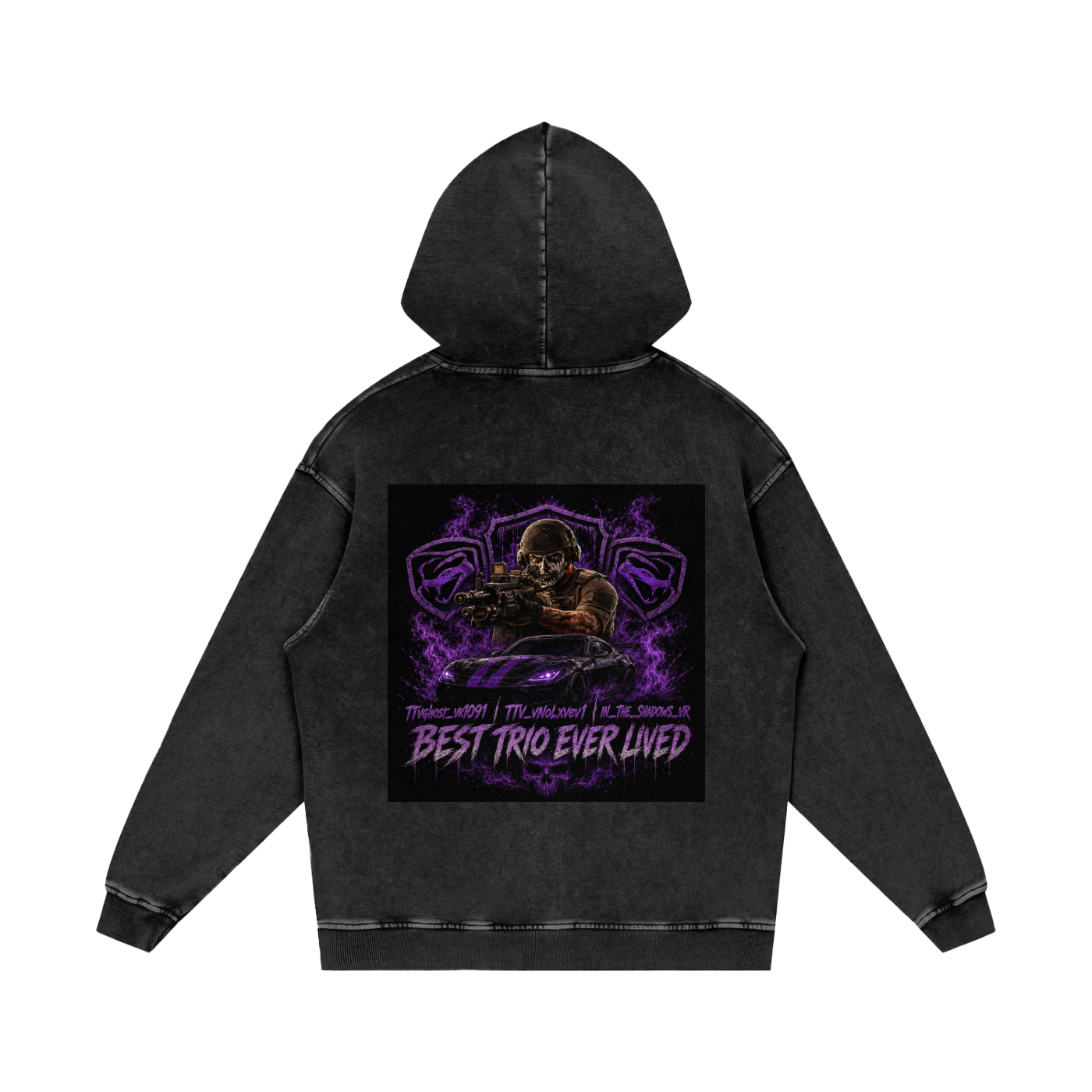 Snow Washed Loose Cotton Hoodie