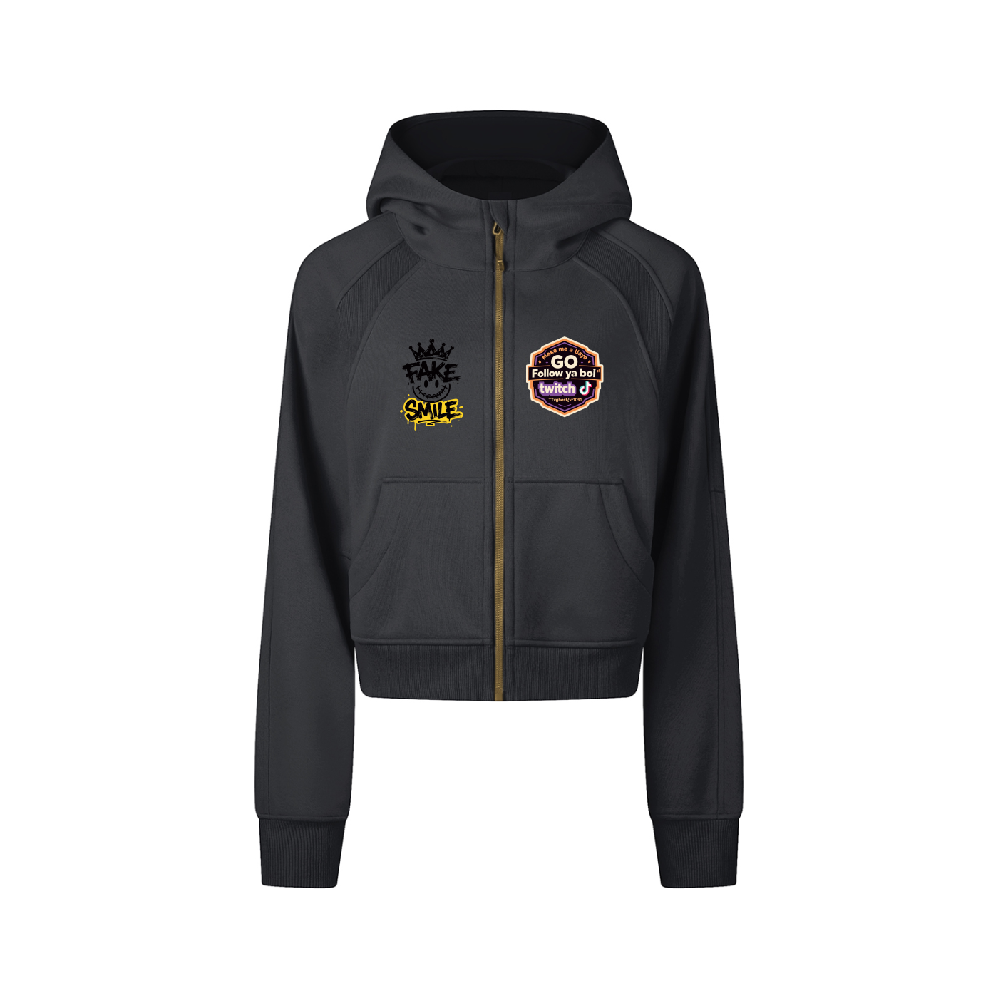 Cropped Zip-Through Hoodie