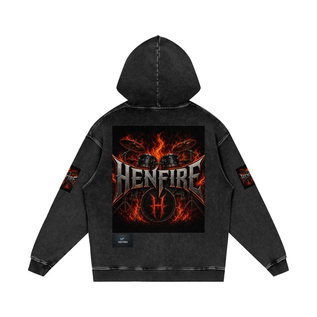 Snow Washed Loose Cotton Hoodie