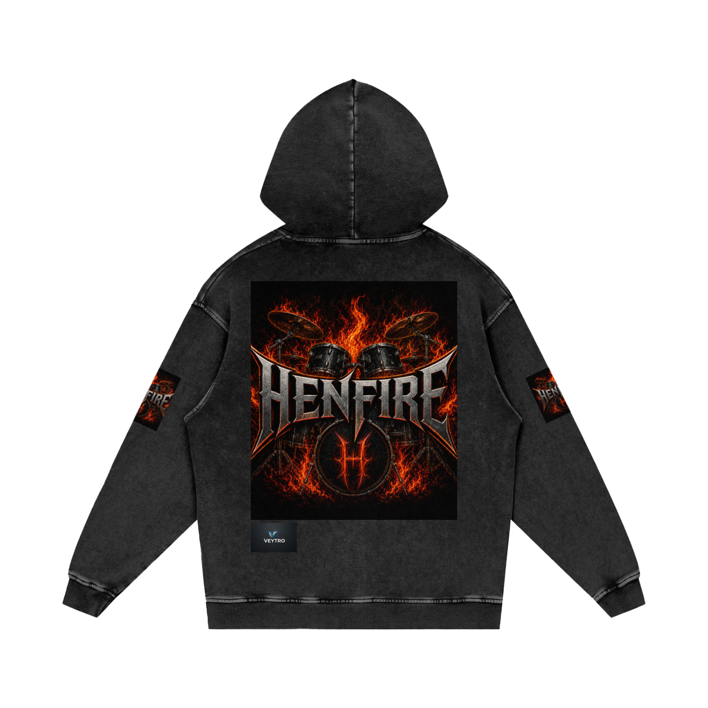 Snow Washed Loose Cotton Hoodie