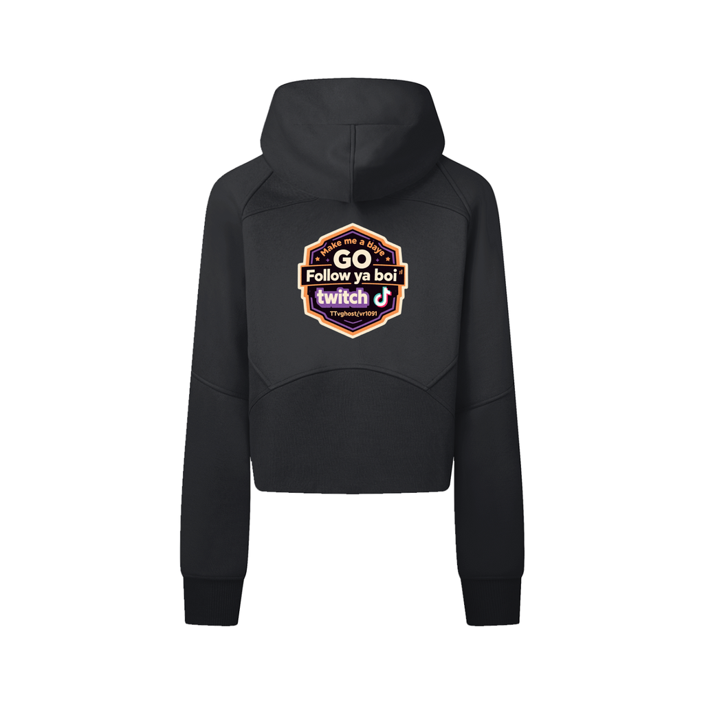 Cropped Zip-Through Hoodie