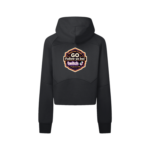 Cropped Zip-Through Hoodie